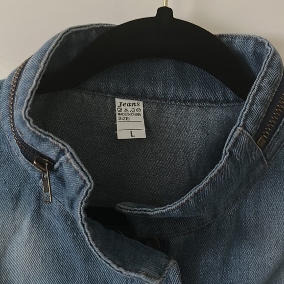 DENIM JEAN ZIP UP JACKET - Picture 2 of 8